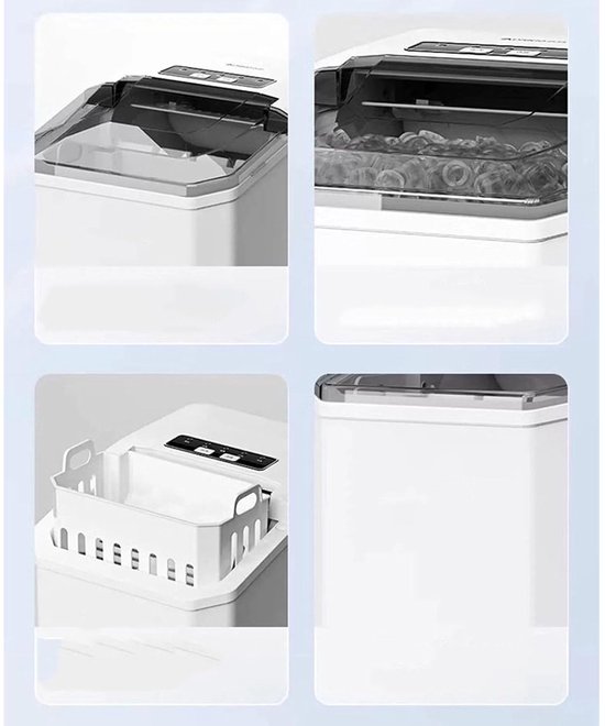 Ijsblokjesmachine voor thuis - Automatische ijsmaker - Snelle koelte bieden - Automatische reiniging - 1.3 liter capaciteit - Zilver — afbeelding 4