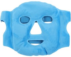 Face Mask Sleeping Hot Cold Compress Gel Bead Face Cover Soft Swelling Stress Relief Heat Ice Pack Face Cover (Dark Blue)