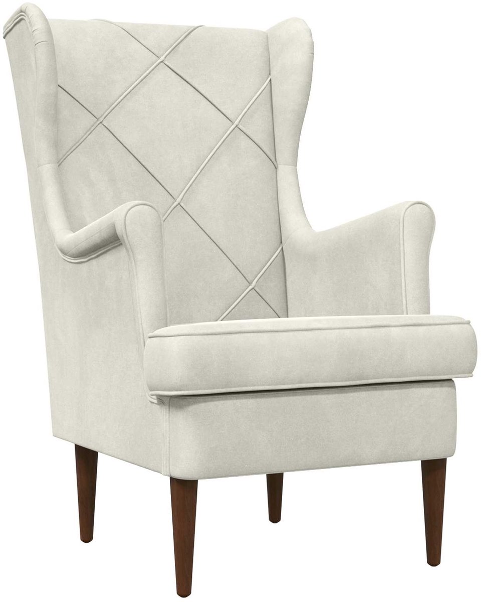 vidaXL - Fauteuil - Crèmekleurig - Fluweel