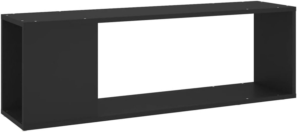 Laag TV-Meubel voor O-LED, Smart TV - Wandmeubel met Opbergkast - Zwart Bewerkt Hout
