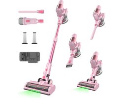 Krachtige Draadloze Stofzuiger Roze - Lichtgewicht en Oplaadbaar