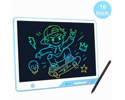Tekenbord kinderen Kiraal – Tekentablet – LCD Tekentablet kinderen – Grafische tablet kinderen – Kindertablet Blauw – 16 inch