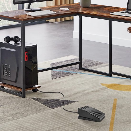 USB Voetschakelaar Pedaal - Voet Controller - Computer Bediening - Programmeerbare Toetsen - 15.6 x 11.7 cm - Zwart — afbeelding 5