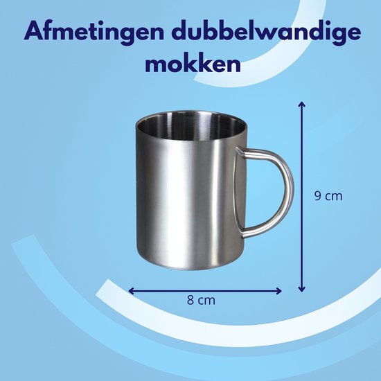 Knaak Set van 2 Dubbelwandige Mokken - Roestvrij staal - 300ML — afbeelding 5