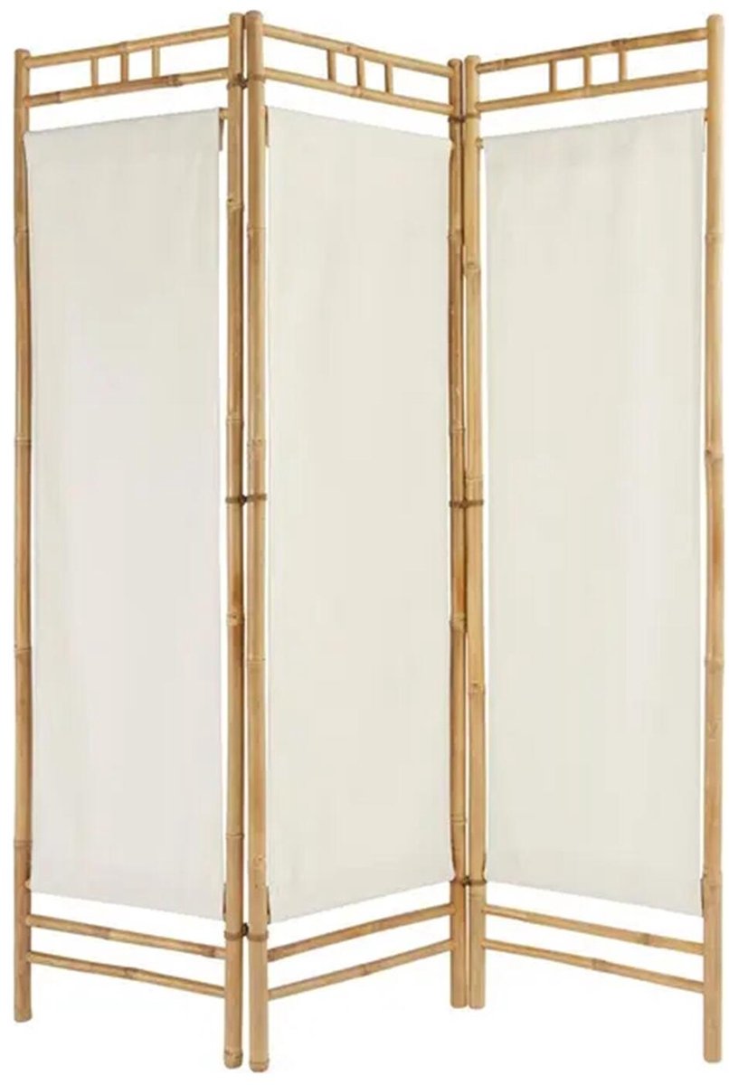 Atmosphera Bamboe Paravent/Kamerscherm - 140xH170cm - Wit