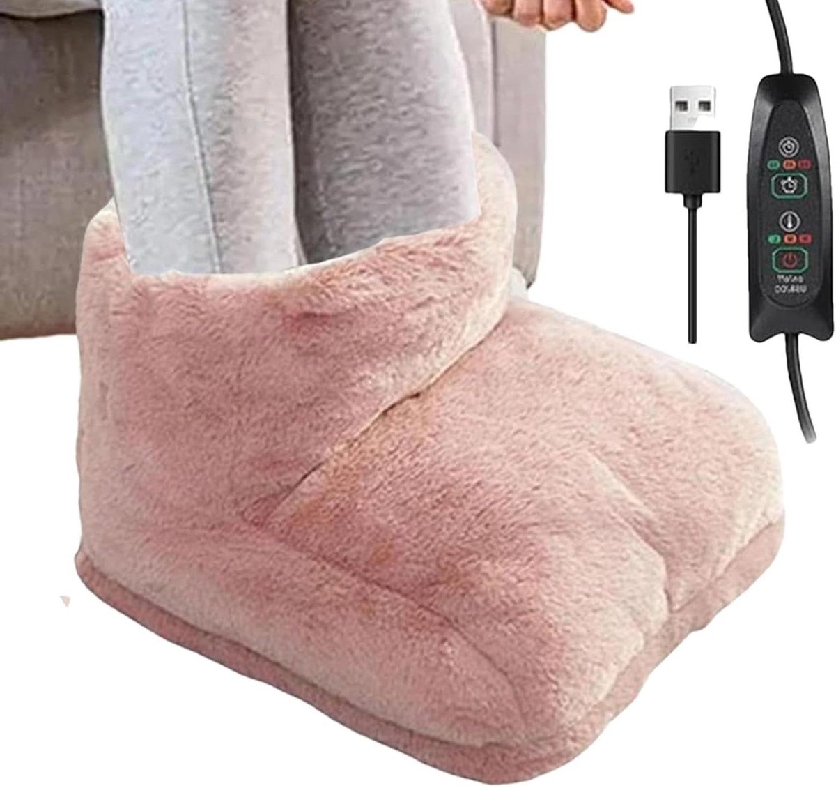 Elektrische Voetenwarmer - Verwarmde Laarzen - Ontspannen Koude Voeten - Drievoudige Warmtetechnologie - 30 x 23 cm - Grijs