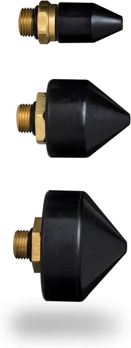 Rubberen Tips Set - Luchtblaaspistool Accessoires - Oppervlakken Beschermen - 3 Verschillende Maten - 13 25 35 mm - Zwart