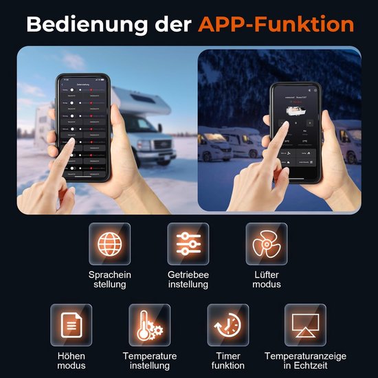 Diesel Luchtverwarmer - Standkachel - Ruimtes Verwarmen - App Bediening - 8 kW - Wit — afbeelding 4
