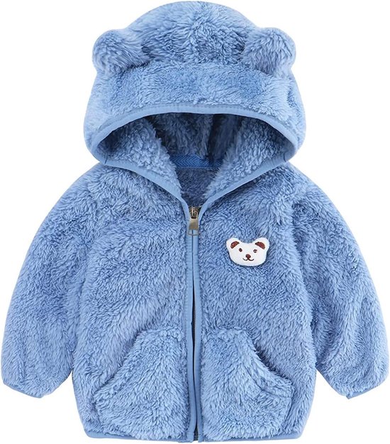 Baby Jas met Capuchon - Kinder Vest - Dagelijks Gebruik - Zachte Fleece Stof - Voor Pasgeborenen - Bruin — afbeelding 2