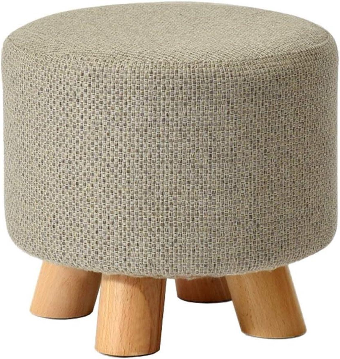 Houten Poef - Zitje Bankje - Schoenen Wisselen - Massief Hout - 29x25 cm - Blauw