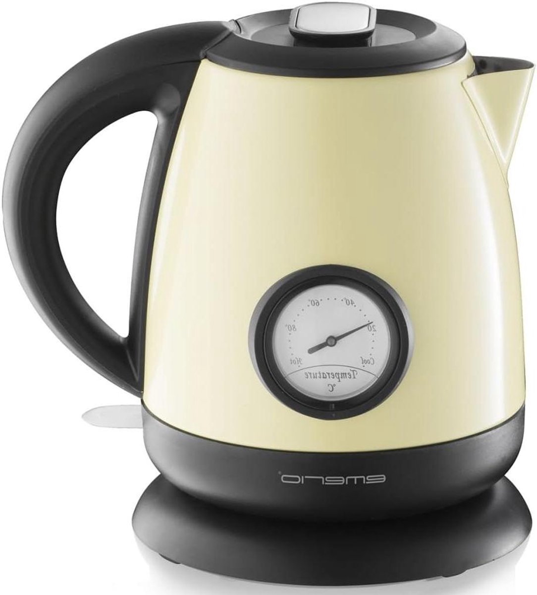 Elektrische Waterkoker - Kookapparaat - Snel Water Koken - Energie Besparend - 1 Liter - Beige Zwart