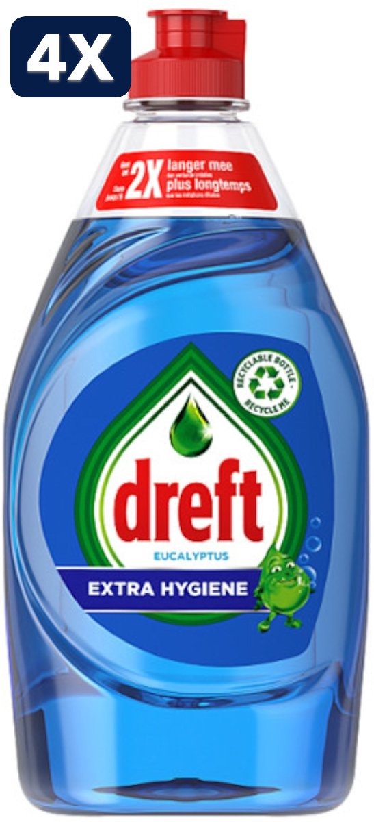 4 x Dreft Afwas - 430ml - extra hygiene - eucalyptus