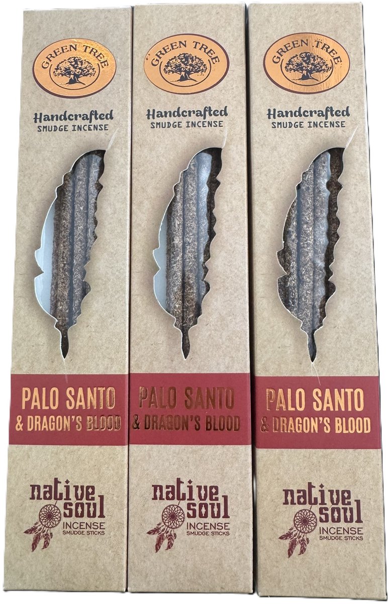 Native Soul - palo santo dragonsblood - smudge - wierook - green tree - 3 stuks