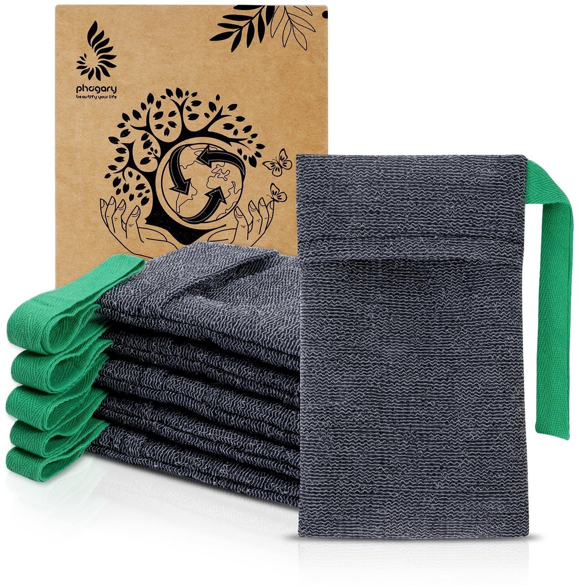 aladdien - Exfoliatie zeepzakjes - Herbruikbaar zeepzakje - Sneldrogend en schimmelbestendig - Grijs - Doucheaccessoire - Voor een gezonde huid