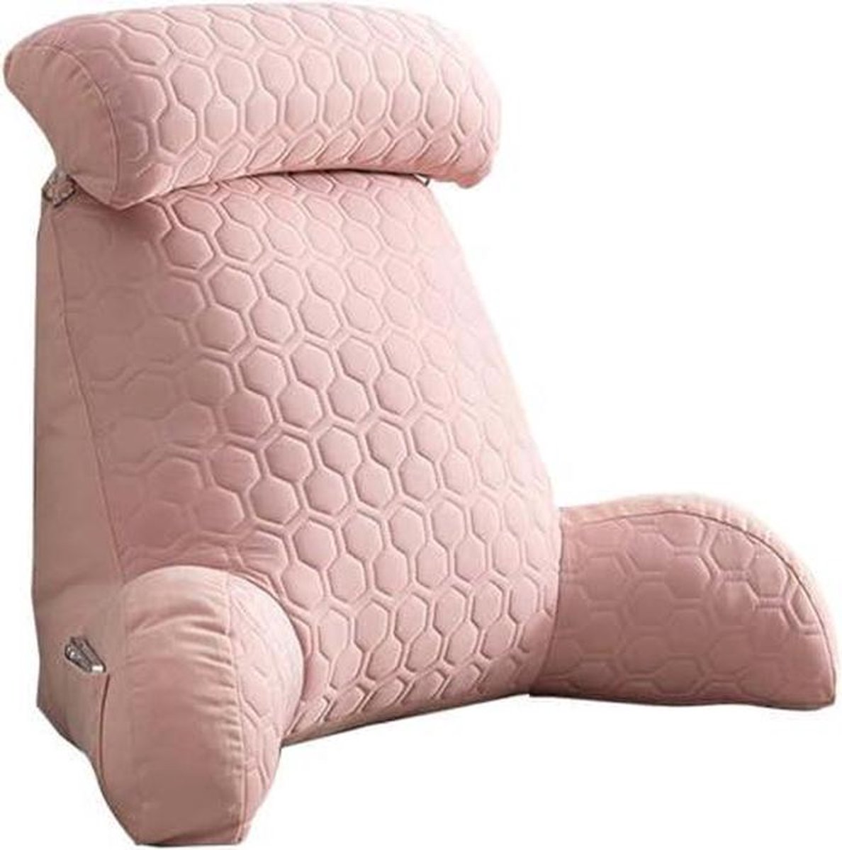 Leeskussen met Nekrol - Rugsteun Kussen - Ontspannen Lezen - Afneembare Nekrol - 75 x 58 cm - Roze