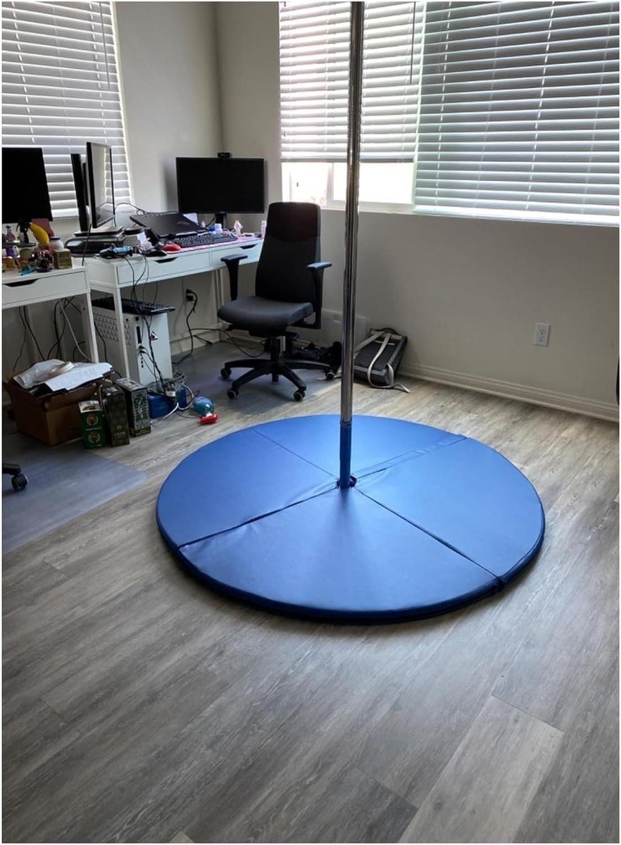 Veiligheidsmat Dans - Dansmat Valbescherming - Sport Beoefenen - Opvouwbaar Ontwerp - 180 cm Diameter - Blauw