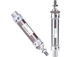Mini Cilinder - Pneumatische Buffer - Automatisering Toepassingen - Verstelbare Buffer - 100 mm - Zilverkleurig