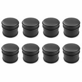 8x GS deurstopper mat zwart 1 kg - Voor binnen en buiten - Deurbuffer Ø7,5 x 8 cm - 100% staal