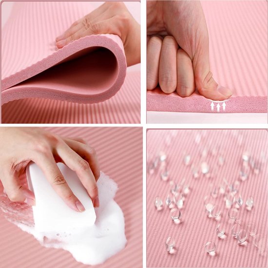 Yogamat - Sportmat Fitnessmat - Thuis Sporten - Milieuvriendelijk TPE Materiaal - 90x185cm - Paars van Yogamat — afbeelding 2