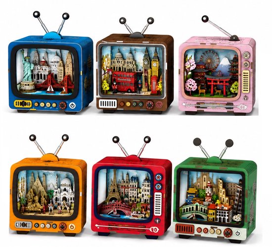 My City Complete Set van 6 sets Modelbouw Houten Puzzel Creatief & Educatief