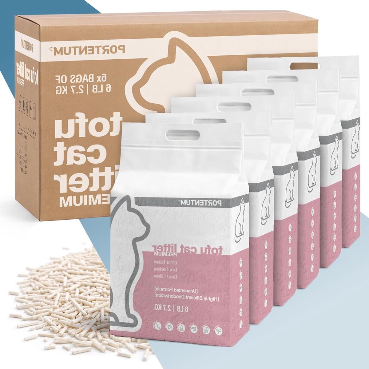 Kattenbakvulling Tofu - Plantaardige Korrels - Kattenbak Onderhoud - Geur Neutraliserend - 16.2 kg - Niet Van Toepassing