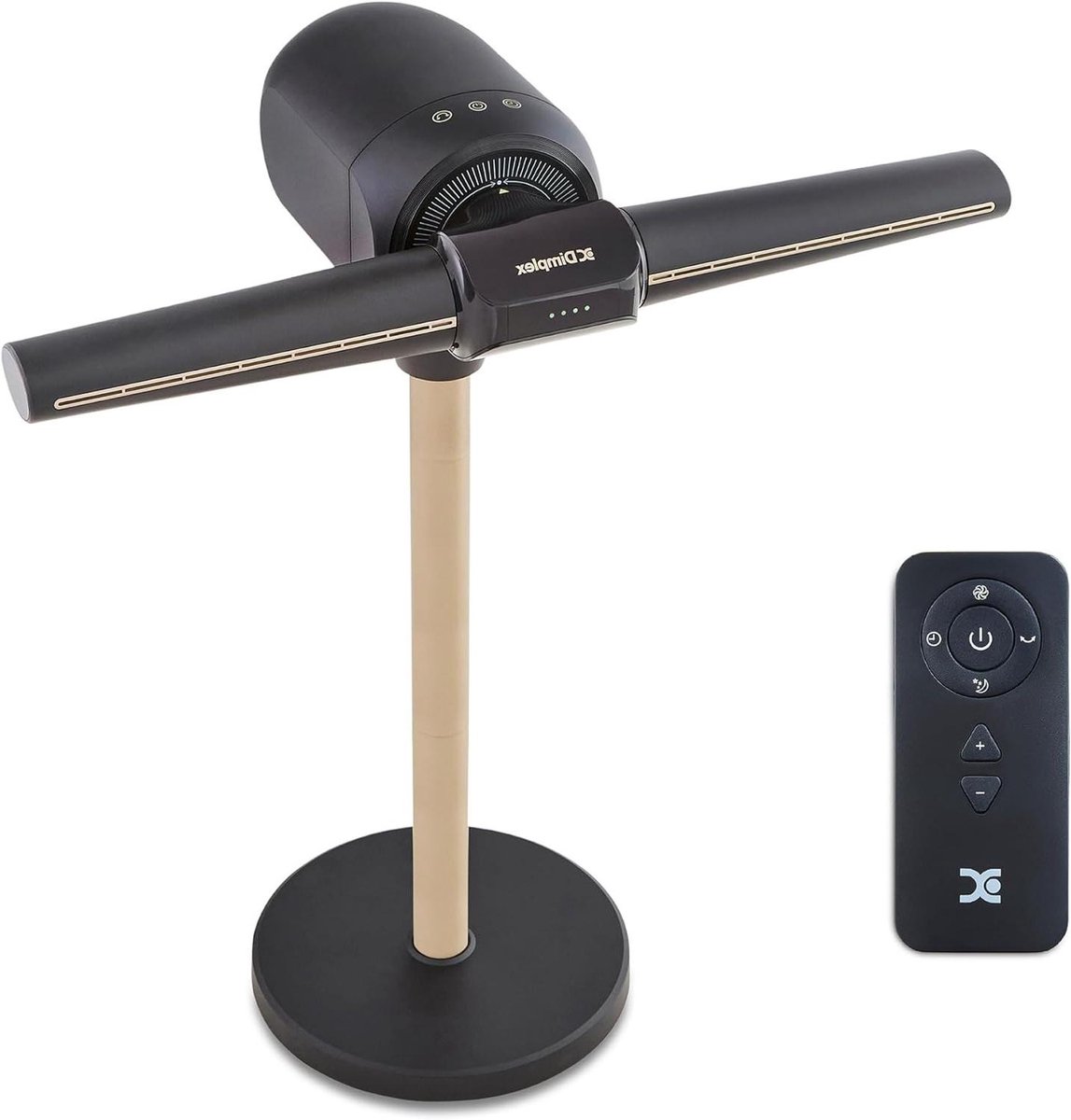 Bladloze Ventilator - Tafelventilator Stijlvol - Persoonlijke Verkoeling - Dubbele Luchtuitlaten - 20m Bereik - Neo-Goud