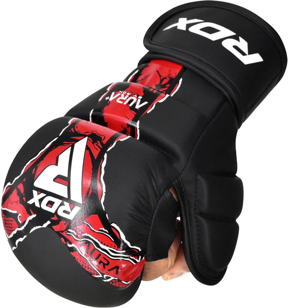 RDX Sports Grappling Gloves Shooter Aura F17 Zwart Met Rood