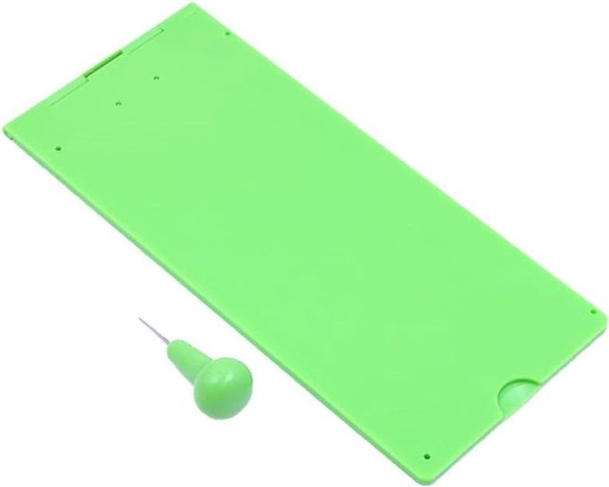 Braille schrijfkit voor blinden - Leisteen en stylus - Plastic - Groen