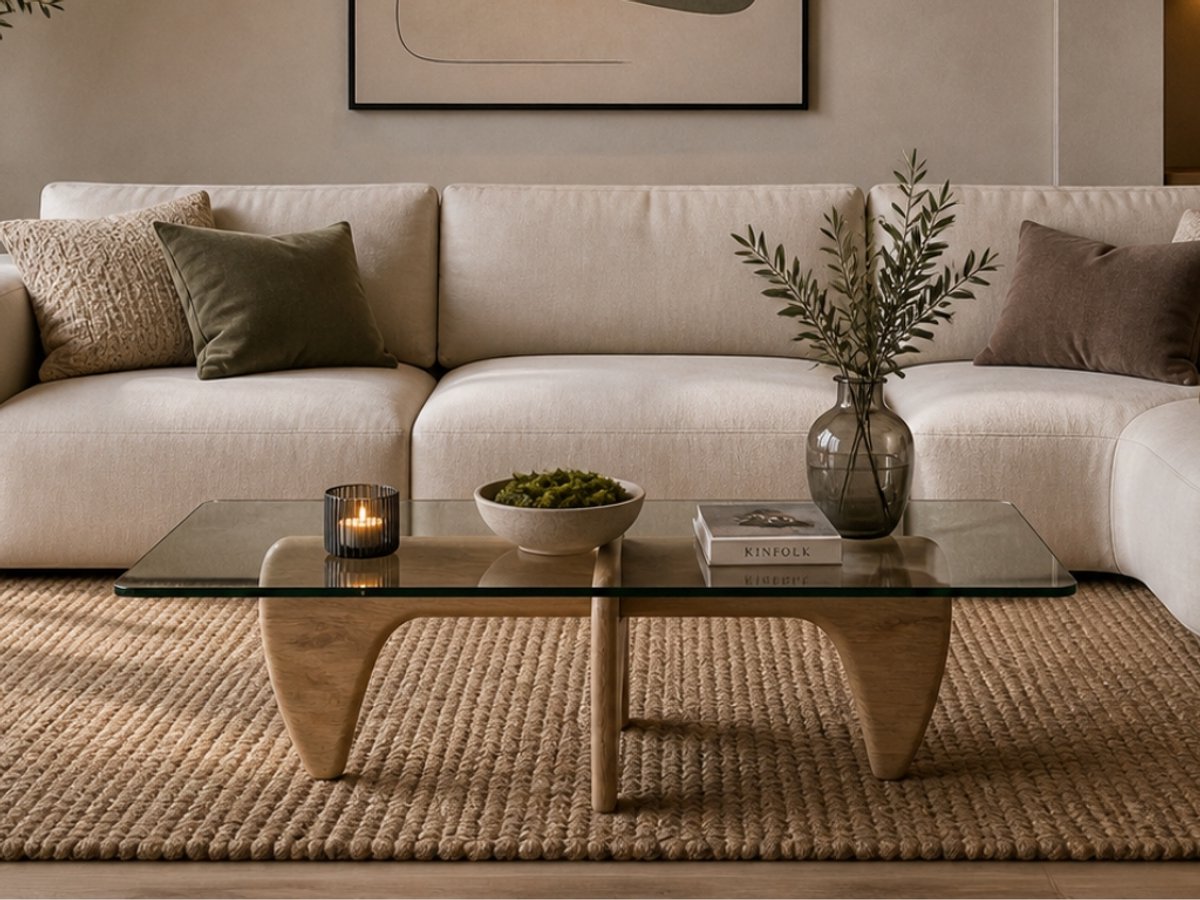 Salontafel Eiken Hout – Rechthoek Glas – Coffee Table - Tafel