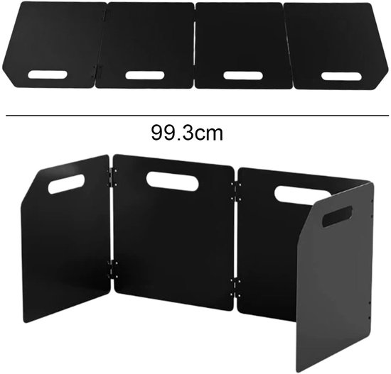 Windscherm voor Gasfornuis - Windscherm voor Buitenfornuis - Opvouwbaar - Draagbaar - met Opbergtas - Geschikt voor Wandelen en Barbecueën - 50X24,8X25cm — afbeelding 4