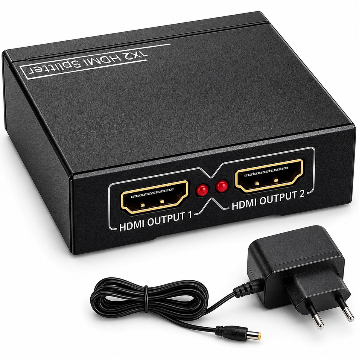Skoov HDMI Splitter 1 in 2 uit - 4K HDMI Splitter Adapter - Kabel - 2 Poorten - Beeld Dupliceren - Universeel - Game - TV - PC - Extender