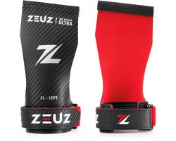 ZEUZ Ultra No Chalk Grips voor Fitness & CrossFit – Sport Handschoenen – Turnen – Gymnastics – Zwart & Rood – Maat L