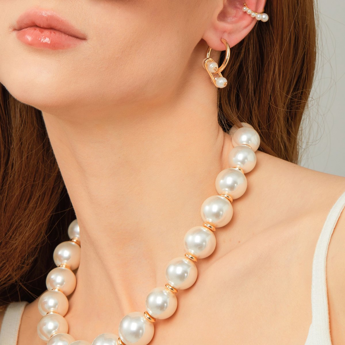 Hipanema Pearly wit/gouden ketting
