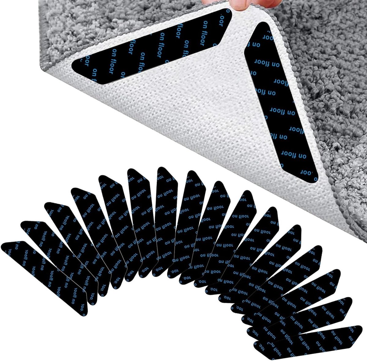 16 Stuks Antislip Tapijt Onderlegger, Herbruikbare Antislip Pads voor Hardhouten Vloeren,