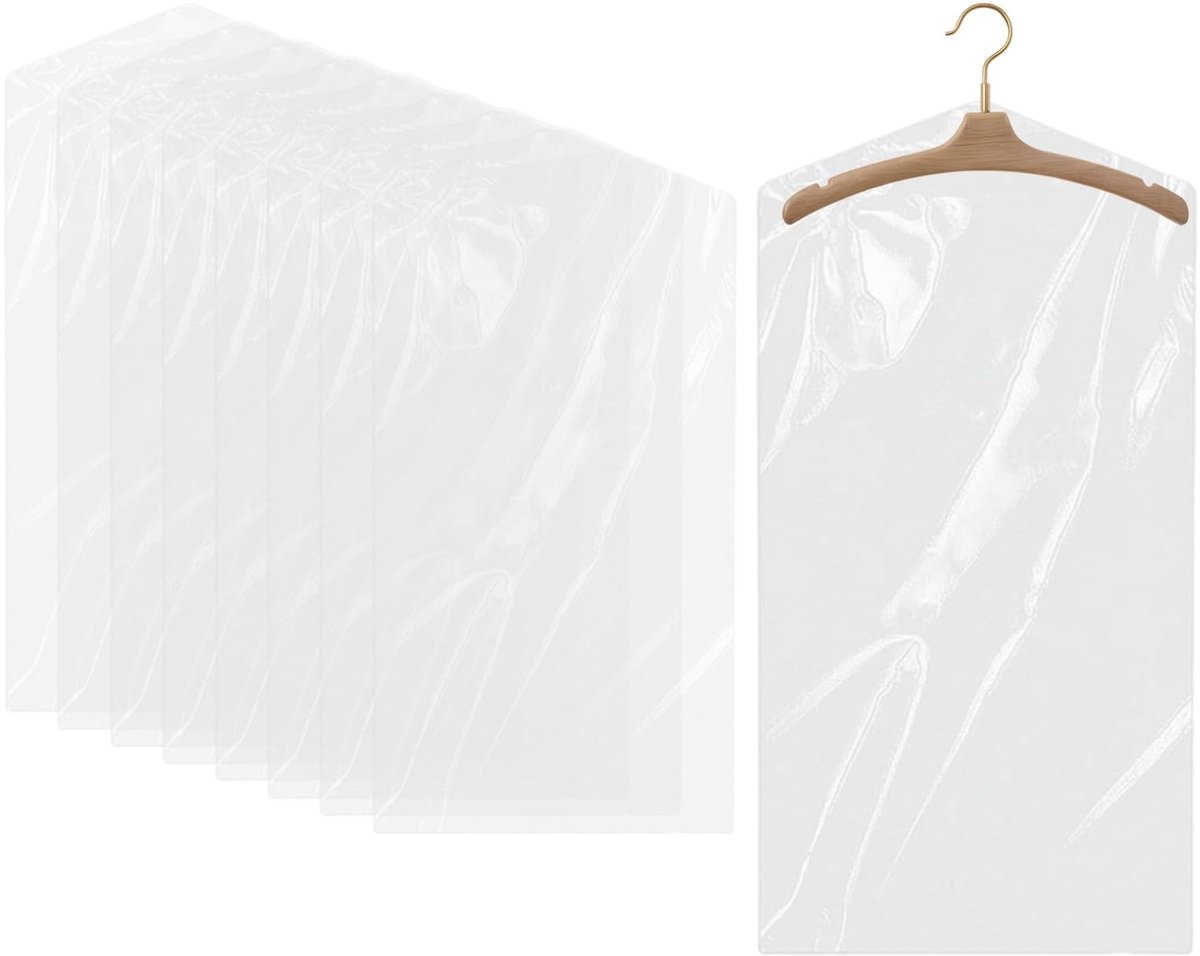 aladdien - Transparante Kledinghoezen - Bescherming voor Jassen en Jurken - 10 Stuks - 60 x 180 cm - Ideaal voor Kledingopslag - Geschikt voor Alle ..