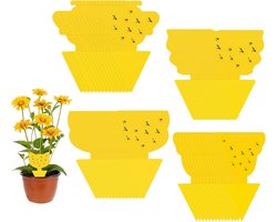 Vliegen Lijmval - 60 Stuks- vliegenval - stickers - gele vallen -vliegenval voor insecten - vliegenpapier - rouwvliegjes Bestrijden - muggenverdelger - schaadbestrijding - plakplank voor tuin - fruit- planten- insecten - Geel