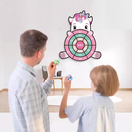 Dubbelzijdig Opvouwbaar Dartbord voor Kinderen met 12 Kleverige Bollen - Indoor en Outdoor Spel van Merkloos — afbeelding 4