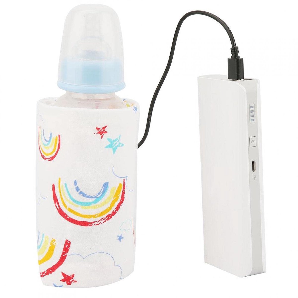 Zerodis Portable Baby Bottle Warmer - Regenboog Reis Fleswarmer voor Thuis en onderweg