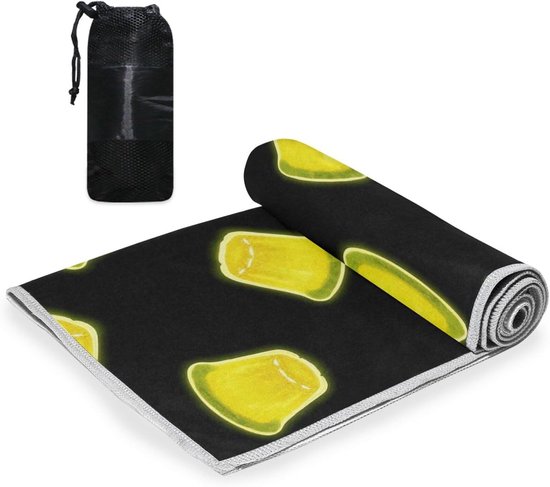 Sneldrogende Handdoek - Sporthanddoek Washandje - Hygiënisch Werken - Huidvriendelijk Materiaal - 76 x 38 cm - Neon Geel — afbeelding 5