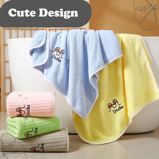 Babybadhanddoek Katoen - Zachte handdoek - Babyverzorging - Super absorberend - 3 stuks - Veelkleurig — afbeelding 5