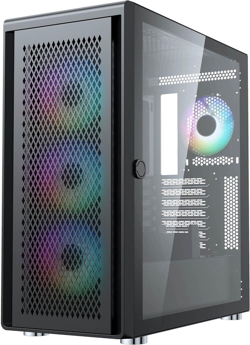 Midi PC Behuizing - Computer Kast - PC Bouwen - Maximale Airflow - ATX E-ATX - Zwart