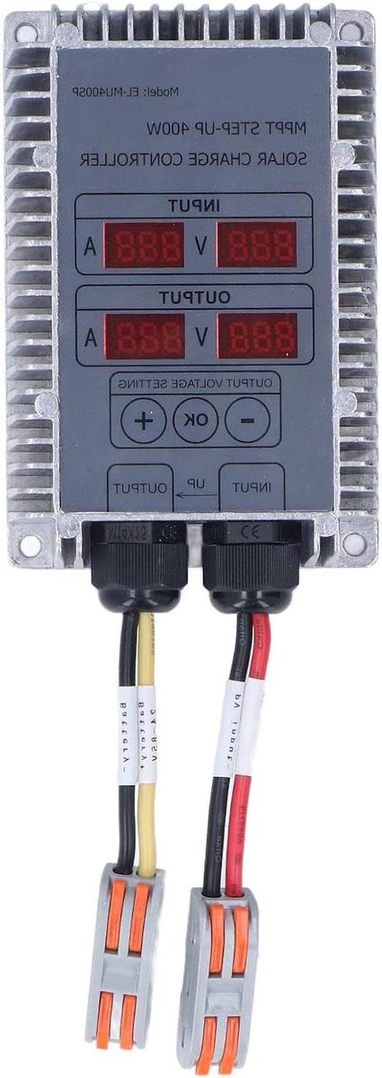 Laadregelaar Zonne-energie - MPPT Controller - Energie Opladen - Waterdicht Display - 400W - Zwart