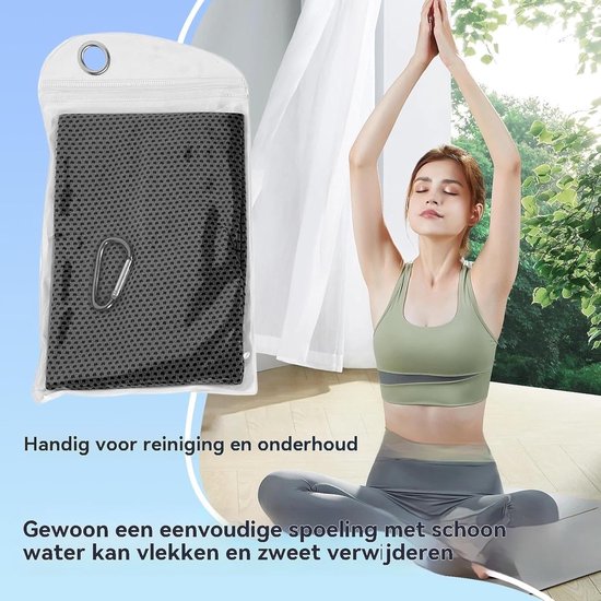 Sport Handdoek - Microvezel Doek - Snelle Droging - Lichtgewicht Compact - 30x100 cm - Zwart — afbeelding 2
