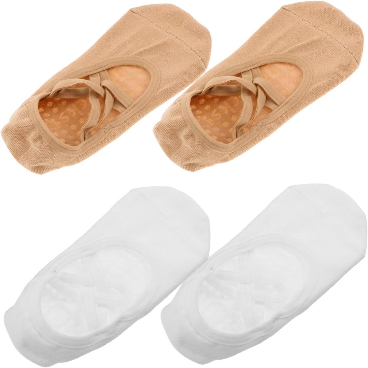 Yogasokken Dames - Antislip Sokken - Dansen Pilates - Zacht Comfort Katoen - 2 Paar - Diverse Kleuren
