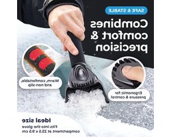 Telescopische ijskrabber - Ruitenkrabber auto - Winterse ruiten reinigen - Met thermische handschoen - 56 cm uitschuifbaar - Zwart