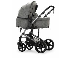 LUMÉ STORE Kinderwagen 3-in-1 - Maxi Cosi - Babywagen - Buggy Opvouwbaar - Hoog Model - Inclusief Wieg & Peuterzitje - Grijs