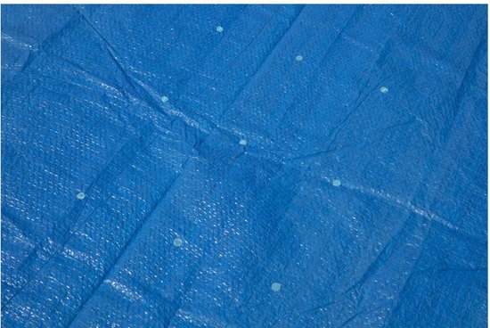 Blauw sterkzeil met een patroon van kleine lichte cirkels.