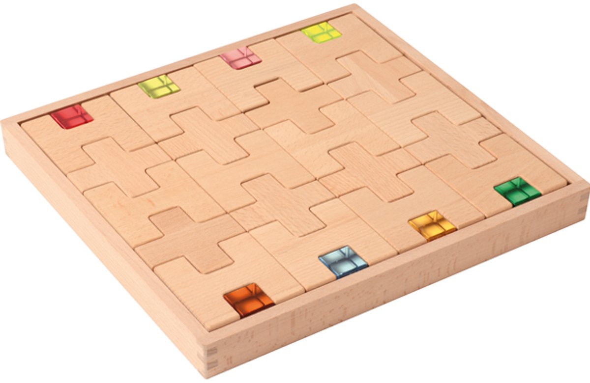 Eduplay houten bouwset H- en +-blokken constructiespeelgoed.