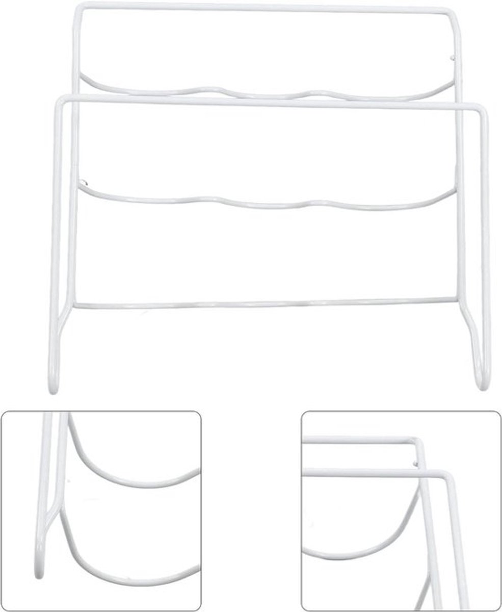 IJzeren Flessenrek voor Koelkast, Keukenorganizer Opbergplank, Ruimtebesparend Design - Grijs, 33 x 31,5 x 11,4 cm