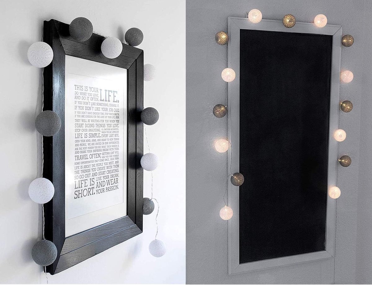 Decoratieve LED Lichtketting met Katoenen Bollen op Batterijen voor Sfeervolle Verlichting — cadeau in Wonen & Interieur - foto 5